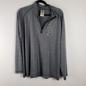 Russel Men's Size L Oregon Ducks Half Zip Athletic Pullover Space Gray Sporty